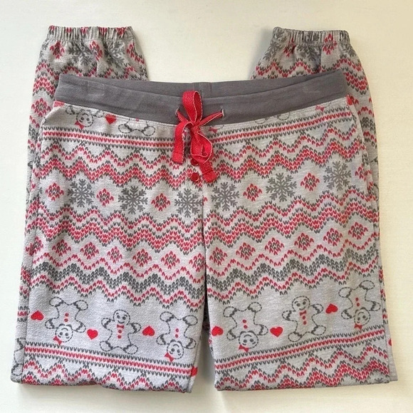 La Vie en Rose Pajama Set 2PC PJ Pants Long Sleeve PJ Top Grey Red Small - Picture 15 of 15